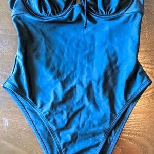 NWOT Small Black One Piece high waisted Swimsuit with underwire